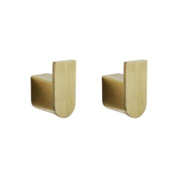 Imagem de Conjunto de banheiro dourado escovado - Toalheiro de aço inoxidável - Suporte para papel higiênico - Kit de 6 peças, gancho 2 peças