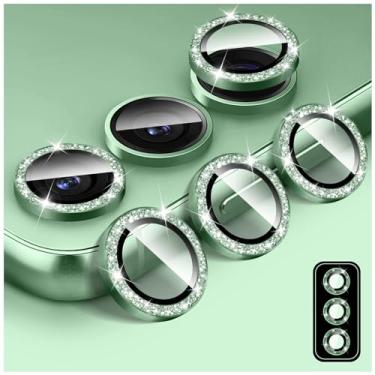 Imagem de Kucheed Protetor de lente de câmera com glitter para Samsung Galaxy S25, protetor de tela de vidro temperado, alinhamento automático cintilante, anéis de metal individuais, adesivos de filme