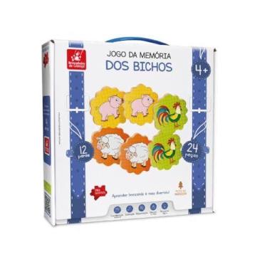 Imagem de Jogo Da Memoria Em Madeira Bichos 24Pcs - BRINC. DE CRIANCA
