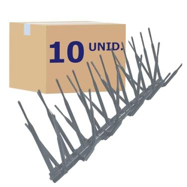 Imagem de Kit 10 Espículas Cinza Proteção Anti-Pombos Gatos E Roedores 34cm