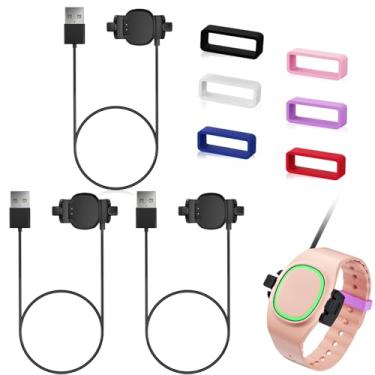 Imagem de Polyjoy Pacote de 3 unidades compatíveis com carregador Magic Band Plus e 6 protetores, carregador de substituição de 9 m, compatível apenas com Disney-Magic Band+