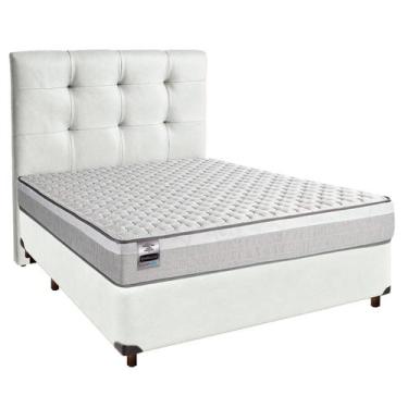 Imagem de Conjunto Cama Box Branco Casal + Colchão Molas Ensacadas Hanover Induc