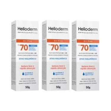 Imagem de Kit 3 Helioderm Facial Fps 70 Oil Free 50g 3 Em 1 - Kley Hertz