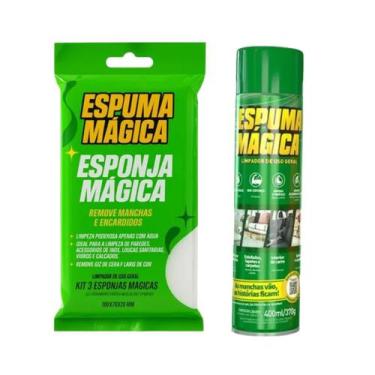 Imagem de Kit Esponja Mágica + Espuma Mágica Proauto Remove Manchas