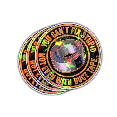 Imagem de 3 peças You Can't Fix Stupid Not Even with Duct Tape Sticker Tool Box Mechanic Bumper Car You Cant Fix Stupid Not Even with Duct Tape Adesivos Decalques para Laptop Garrafa Telefone Capacete Presentes