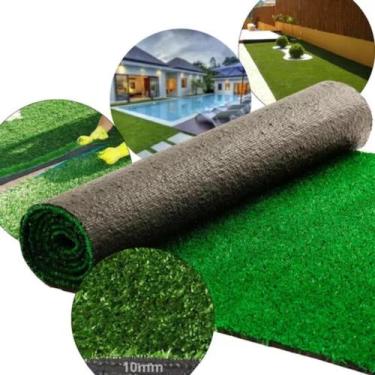 Imagem de 4m2 Grama Sintética Decorativa Esportiva 12mm - 2m X 2m - master confo