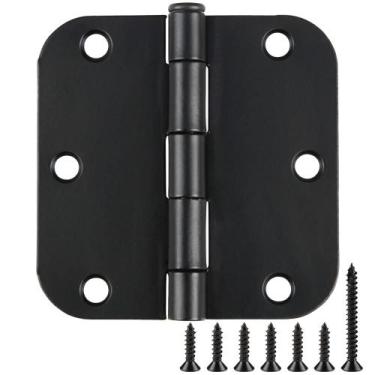 Imagem de Dobradiças de porta TDCHINGES, preto fosco, 8,9 cm, pacote com 30 para