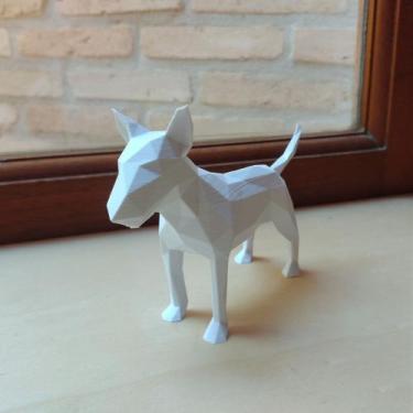 Imagem de Bull Terrier - 10 Cm De Altura / Cachorro Decorativo - Toque 3D, Branc