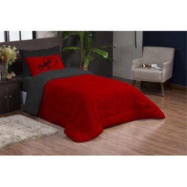 Imagem de Edredom estampado solteiro infantil jesus vermelho preto - THEOVITEX