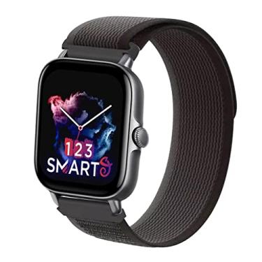 Imagem de Pulseira de Nylon Nova compatível com GTS 4 /GTS 4 Mini/GTS 3 /GTS 2 Mini/GTS 2 2e /GTS 1 Marca 123Smart - Preto com Cinza