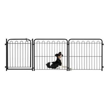 Imagem de Kit Cercado Grade Proteção Portão Pet 2 Módulos 65 x 169cm Preto - Aço