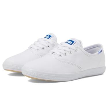 Imagem de Keds Tênis feminino Champion (criança pequena), Tela branca, 3.5 Wide Big Kid