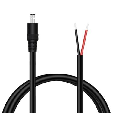 Imagem de Fancasee Cabo Pigtail de alimentação DC, 16 AWG 5,5 mm x 2,1 mm DC barril macho conector conector conector para fonte de alimentação de fio desencapado, cabo de reparo para câmera de vigilância CCTV