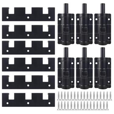 Imagem de Fechaduras de porta de vidro deslizante, trava de segurança infantil para ferragens de porta deslizante, fechaduras de porta de janela para segurança extra. (3, preto)