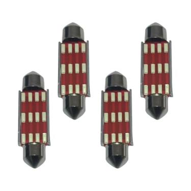 Imagem de Luminuti Lâmpada LED 3175 azul gelo super brilhante 4.1 cm lâmpada LED domo, 12v 7000k luzes interiores, adequado para a maioria dos carros (4 peças azul)