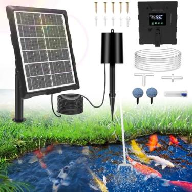 Imagem de Aerador solar para lagos com bomba de ar, aerador solar com visor LCD para lagoas externas com 3 modos (baixo/médio/alto) para pequenos lagos de peixes, tanque de estoque, hidropônica de aquário