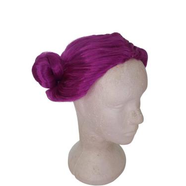 Imagem de Peruca Infantil Cabelo Lilás Com Coques Estilo Bonequinha