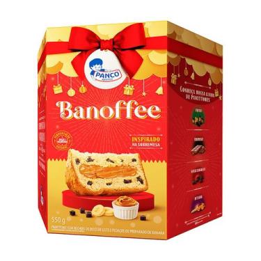 Imagem de Panettone Banoffee com recheio doce de leite e banana 550gr - Panco