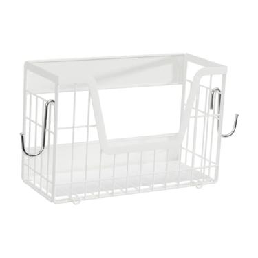 Imagem de Fenteer Prateleira lateral para geladeira, cesto de frutas e vegetais, porta-tempero para geladeira, lavanderia, banheiro, quarto, casa, Branco