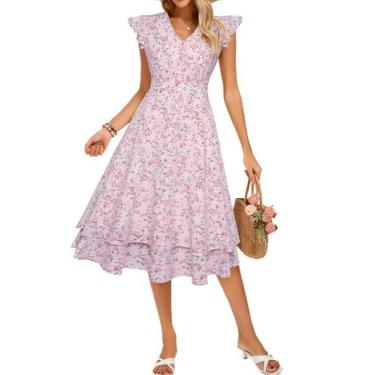 Imagem de Vestidos femininos, convidado de casamento, vestido de verão, boho, fl