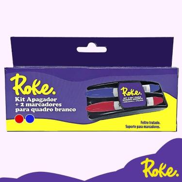 Imagem de Kit Apagador + 2 Marcadores De Quadro Branco Roke