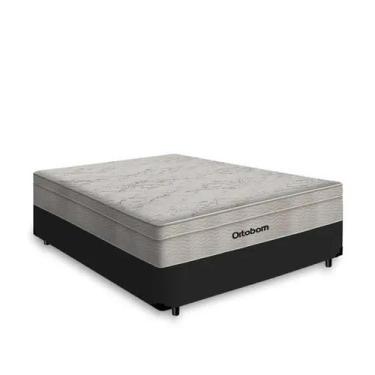Imagem de Base Casal Preto Com Colchão Airtech Springpocket Da Ortobom