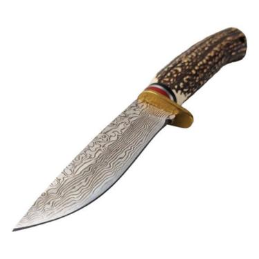 Imagem de Faca Artesanal Cabo Rústico Imitando Osso Bainha De Nylon