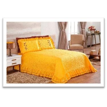 Imagem de Cobre Leito Ester Queen 03 Peças - Enxovais Aquarela, Amarelo
