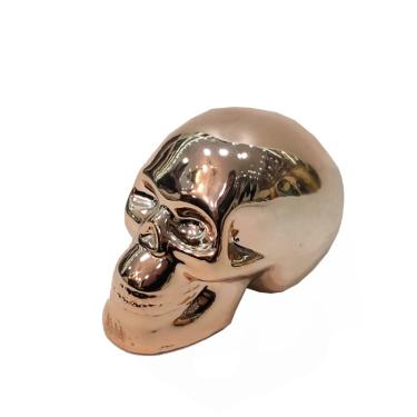 Imagem de Cofrinho Personalizado Caveira de Madeira 12x10x16Cm Cobre