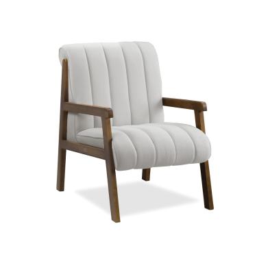 Imagem de Poltrona Decorativa para Sala Base de Madeira Daline Bouclê Cinza Claro E03 - D'Rossi