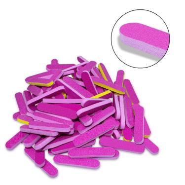 Imagem de Kit 50 Mini Lixas Unhas Manicure Gramatura 100 Descartável