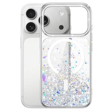 Imagem de JETech Capa Glitter para iPhone 17 Pro 6,3 Polegadas Compatível com MagSafe, Transparen...