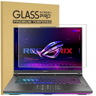Imagem de Película de vidro temperado para ASUS VivoBook S16 (F1605, M/S 3607, X1607, M/S1607), ASUS ROG Strix G16 e ROG Strix SCAR 16 (modelos 2023-2025), rigidez 9H, antiarranhões, clareza HD