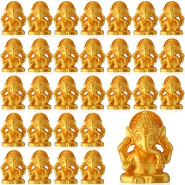 Imagem de AceOrbit Presentes indianos de retorno para Pooja Estátuas de Elefantes Pequenos Elefantes em Massa Ganesha Diwali Símbolo de Sorte Riqueza Prosperidade para Diwali Pooja Casamento Presente de Casa