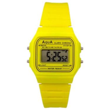 Imagem de Relógio Digital Unissex Retrô Aqua Colorido com Pulseira de Silicone, 