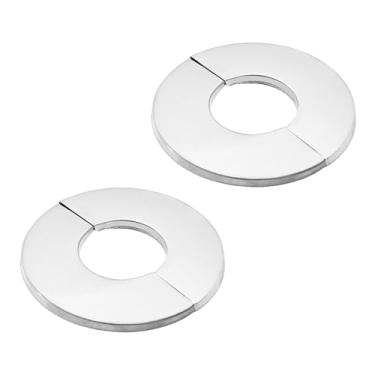 Imagem de bociloy 2 peças 1-1/2"/40 mm 304 flange de parede de aço inoxidável, capa de placa de proteção redonda para tubo, colar de tubo de água autoadesivo para cozinha, banheiro, lavanderia, decorativo, anel
