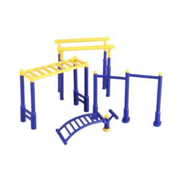 Imagem de Conjunto de playground, móveis de casa de bonecas, 4 peças de plástico em miniatura