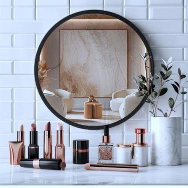 Imagem de Espelheira Redondo 60cm Moldura Alumínio Basic - Reduna