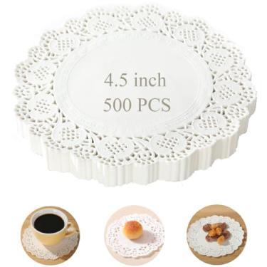 Imagem de LOVNBHELP 500 guardanapos de papel redondos de 11,4 cm para decoração de bolos, sobremesas, artesanato e talheres de casamento (11,4 cm)