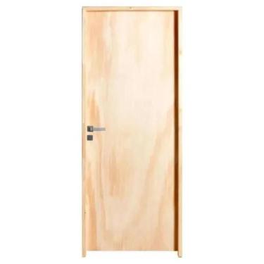 Imagem de Porta De Madeira Amescla 2,10x0,82 Batente 09 Fechadura Básica - Jr Es