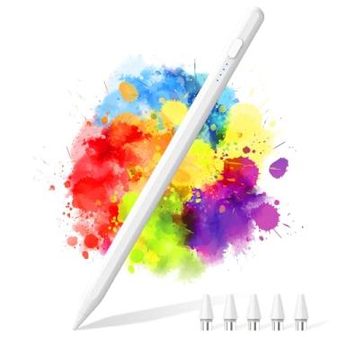 Imagem de Caneta Stylus para tela sensível ao toque, 2 canetas Stylus de carregamento super rápido para Samsung/Tablet/telefone, Android, lápis Stylus universal magnético de alta precisão para Android (branca)