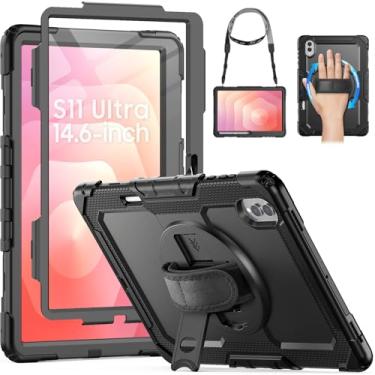 Imagem de HXCASEAC Capa para Samsung Galaxy Tab S11 Ultra 14,6 polegadas 2025, resistente à prova de choque com protetor de tela/alça de mão/suporte de caneta S, para Samsung Galaxy S11 Ultra Tablet capa