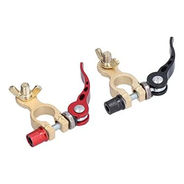 Imagem de Terminal de Bateria Positivo Negativo Conector Cabo Braçadeira Conjunto Kit Liberação Rápida Fiação Conveniente Carros Caminhões