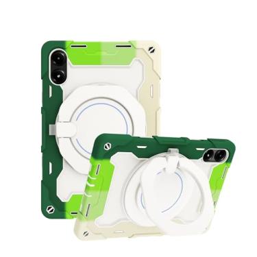 Imagem de Capa para Xiaomi Redmi Pad Pro 12,1 polegadas com suporte giratório 360, alça de ombro, capa militar resistente para Xiaomi Poco Pad 12,1 polegadas (verde arco-íris)