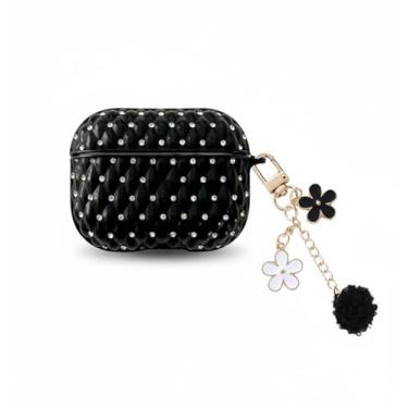 Imagem de MORWLAT Capa preta para Apple AirPods 4 2024, capa feminina Bling Jewerly Airpods 4 capas fofas com glitter diamante macio TPU capa para AirPods 4ª geração, lindo chaveiro brilhante