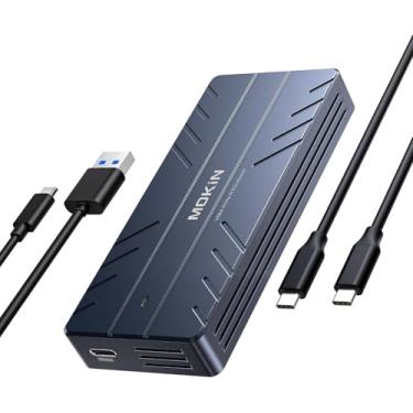 Imagem de Gabinete NVMe M.2 de 40 Gbps com ventilador de resfriamento, gabinete SSD Thunderbolt para M1 Pro/Max Mac, gabinete MOKiN de alumínio M.2 compatível com chave M/B+M, tamanho 2280/2260/2242, compatível