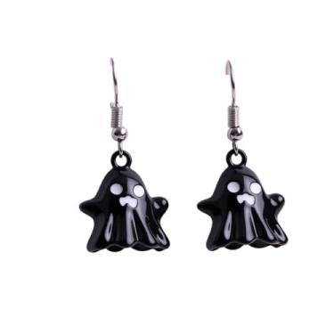 Imagem de Brincos de fantasma de Halloween para mulheres, leves, engraçados, assustadores, pendurados, acessórios de festa, bijuterias de fantasia de feriado, Adjustable, Liga de aço, Sem pedra preciosa