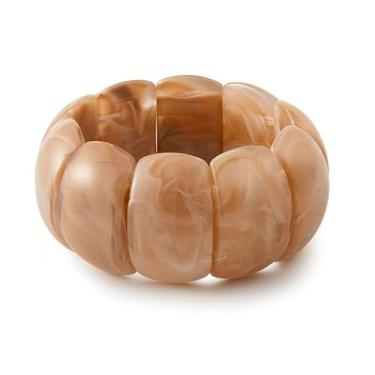 Imagem de MMIUAEG Pulseira de resina acrílica colorida para mulheres, pulseiras elásticas grossas e geométricas de plástico para mulheres, joias de férias, 0.1, Acrílico, Sem Pedra Preciosa