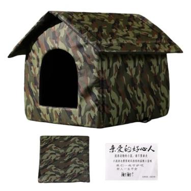 Imagem de Rrlihjgu Casa para Gatos Exterior | Abrigo Dobrável Impermeável para Exterior | Casa Antiderrapante à Prova de para Dormir - Para Animais de Rua Inverno Jardim