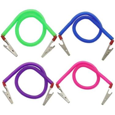 Imagem de BokWin Pacote com 4 clipes de guardanapo coloridos, clipes de suporte de babador para corredores, jovens, adultos e idosos, aderência segura para capas de rosto, toalhas e acessórios de panos de